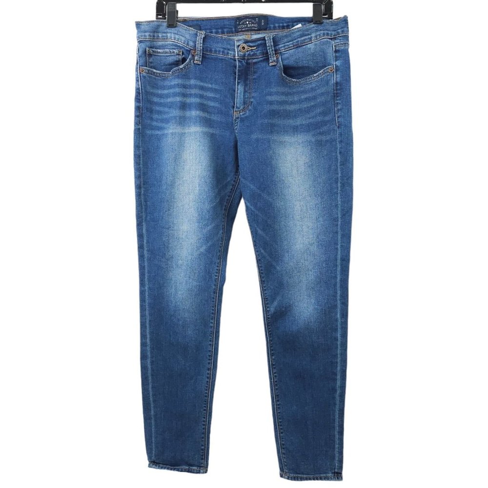 Lucky Brand Charlie Skinny Jeans Womens Sz 12 Mid Rise Denim Medium Wash Stretch